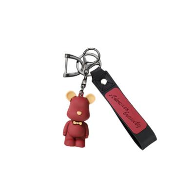 China Customized Kind Soft PVC Auto Rubber Car Key Chain, Creative Net Red Bear Violence Pendant, Cute Female Car Key Pendant for sale