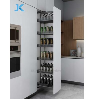 China Modern JK Heavy Duty Soft Tall Unit Soft Close Pull Out Pantry Kitchen Storage Unit Tall Basket for sale