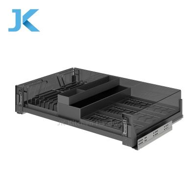 China Wholesale Modern JK Matrix Pull Out Dish Basket Kitchen Storage Cabinet Drawer Hardware Baskets For Dishes for sale