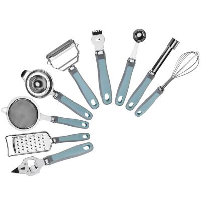 China Viable Stainless Steel Kitchen Tableware Household Kitchenware Set Handheld Egg Beater 9 Pieces Kitchen Set Utensils Instrument for sale