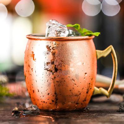 China Viable 530ml Moscow Mule Copper Mugs Metal Mug Cup Stainless Steel Beer Wine Coffee Mugs Bar Tool for sale