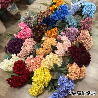 China Real Silk Pink Looking Flower IFG Hydrangea 5 Head for sale