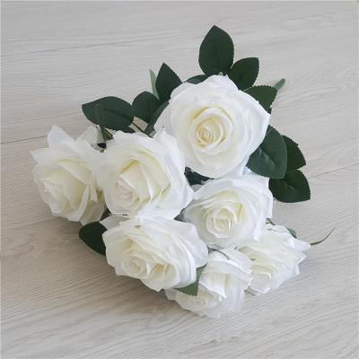 China Rose Bouquets IFG 10head Wedding Rose Bouquets Flowers Artificial Silk Rose For Decor for sale