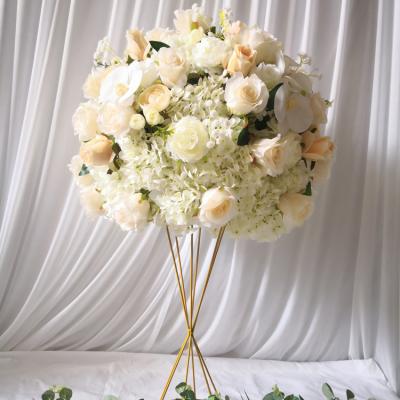 China Wedding Rose Ball Centerpieces IFG Artificial Silk Rose Eucalyptus Flower For Wedding Centerpieces for sale