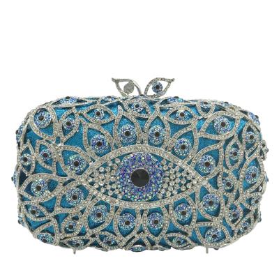 China Diamond Evening Bags Luxury Evil Eye Clutch Bag Banquet Bag Sac De Soiree Pour Femme Ladies High End Blue Fashion Design for sale