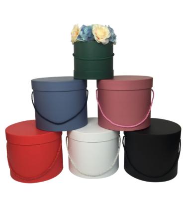 China 2020 Handmade Luxury Custom Printing Flower Gift Cardboard Round Barrel Boxes Packaging Flower Box Sets In Stock for sale