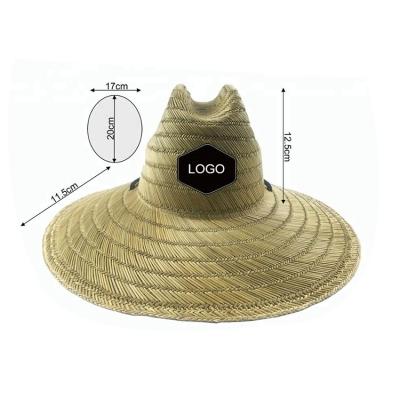 China Wholesale 2022 Cozy Under The Brim Design Printing Sombrero America Custom Beach Surf Lifeguard Straw Hat for sale