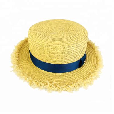 China Speedy Fringed Boater Straw Hat Burrs Edges of Character Delivery for sale