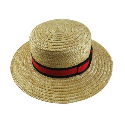 China Handmade Wheat Straw Hard Brim Sun Hats Character Straw Hat Cap for sale