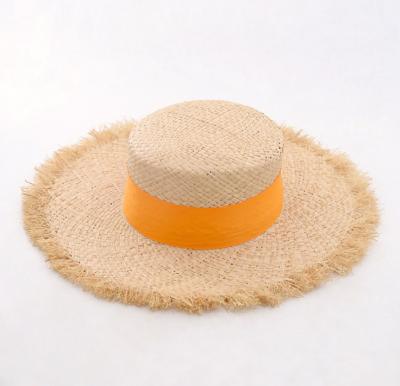 China Wholesale Character Custom Design Straw Beach Sombreros Raffia Straw Sombreros Sun Grass Sun Beach Hat Summer Women Straw Hats Boater Natural Straw Hats for sale