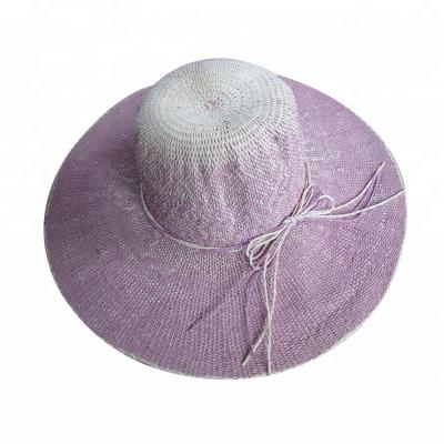 China Straw Paper Hat Purple Gray Women's Summer Stylish Hat Light Weight Pink Blue Colorful Hat for sale