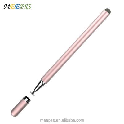 China Mobile Phone Two in one metal stylus pen aluminum pen disc stylus pen for sale