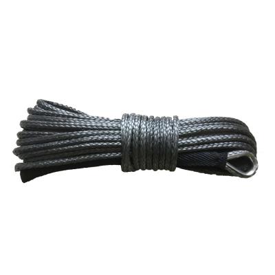 China 6mm*15m 1/4“ x 50ft de ZWARTE Synthetische UHMWPE Kabel van de Kruklijn voor UTV SUV ATV Te koop