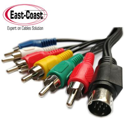 China Speaker S-Video to 6rca Component Cables Audio Video Adapter for sale