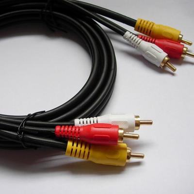 China TV/VCR/Set TOP Box 3RCA To Lotus 3RCA Cable DVD Cable Set Top Box AV Audio Video Line for sale