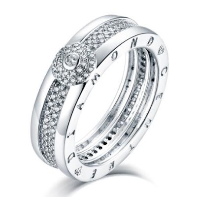 China Graceful S925 Sterling Silver Men's Valentine's Day Version Wide Diamond Ring Gift For Friend for sale