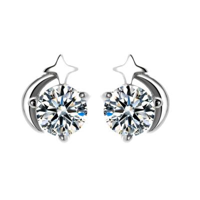 China High Quality S925 Sterling Silver Meteor Studs Zircon Star Stud Earrings for sale