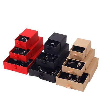 China Fashionable Wholesale Custom Logo Jewelry Packaging Drawer Box Ring Earring Necklace Bracelet Cardboard Paper Jewelry Box for sale