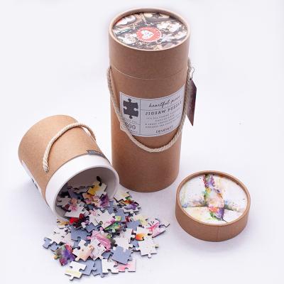 China Cartoon Toy High Quality Free Samples 500 Cardboard Paper Tube 1000 Pieces Custom Puzzles For Adults for sale