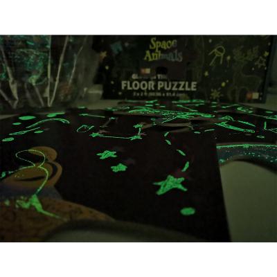 China Cartoon Toy Wholesale Custom Eco-Friendly Cardboard Educational Glow In The Dark Kids Giant Jigsaw Floor Puzzle for sale