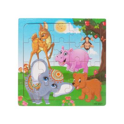 China Toy Best Sellers Factory Custom Cartoon Wooden 3D Jigsaw Puzzle Educational Animal Jigsaw Puzzles for Children for sale