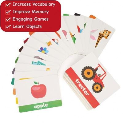 China Eco-friendly Water-base Varnishing Custom Toddler Learning Cognitive Cards Eco-friendly Educational Flash Cards Printing Word Flashcard For Kids for sale