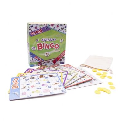 China Hot Selling Age 4+ Manufacture Customized Printing Paper Bingo Card Game Bingo Board Set For Kids Children for sale