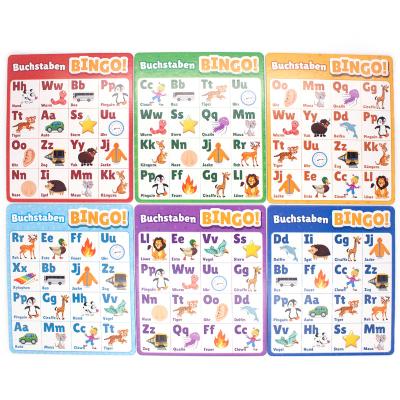 China Professional Wholesale Custom Printing Age 4+ Kids Learning Bingo Game With 72 Bingo Chips for sale