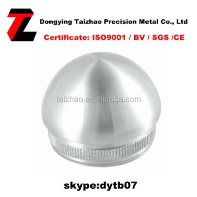 China Stainless Steel Stainless Steel Ball End Cap/Half Ball Pipe End Cap with Thread Hole for Railing End Cap for sale