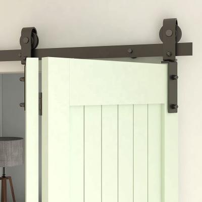 China Modern Unique Design Saves Space Folding Sliding Barn Door Hardware Track Kit for sale