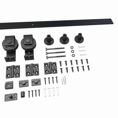 China Waterproof Heavy Duty Top Mounted Bi-Folding Roller Sliding Barn Door Hardware Track Kit for sale