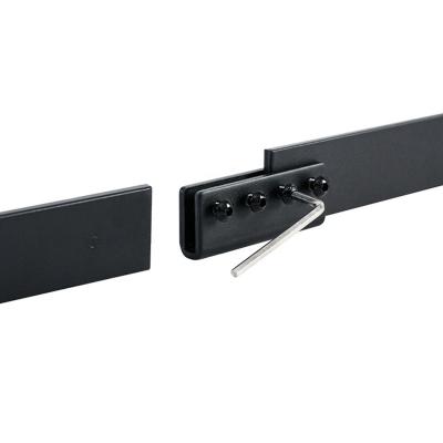 China Rustic Matte Black Bi Parting Sliding Barn Door Hardware Connector For 3-1/8 Inch Flat Track for sale