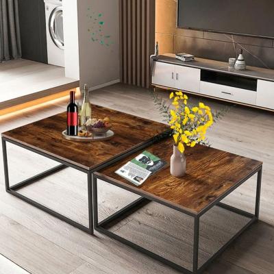 China Simple (Height) Adjustable Living Room Furniture Wooden Coffee Table With Metal Base Living Room Wholesale Cabinet for sale