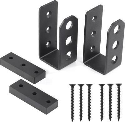 China Waterproof Black Carbon Steel Door Barricade Brackets , 2x4 Bar Brackets Prevent Unauthorized Entry for sale