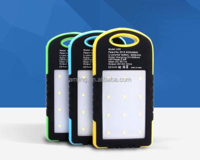 China High capacity solar power bank led waterproof 5000mah for sale