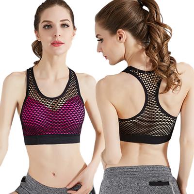 China Running Seamless Breathable Wireless Yoga Bra Quick-Drying Sports Mesh Bra Workout Exercise Underwear Women Vest for sale