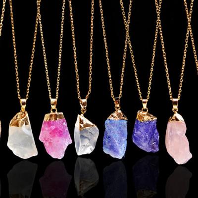 China Fashion Environment Friendly Amethyst Crystal Women Real Natural Stone Pendant Necklace >>>2017 for sale