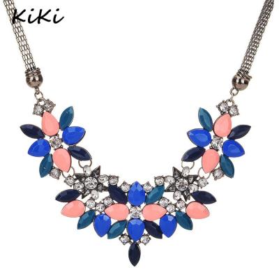 China >>>KIKI Brand Fashion Brand Fashion Jewelry Women's Chunky Luxury Flower Choker Necklaces for sale