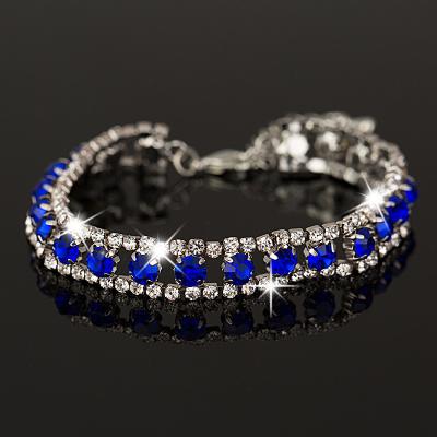 China Luxury Environmentally Friendly Chain Bracelet Rhinestone Bracelet Crystal Bracelet Women Silver Color (KB8484) for sale