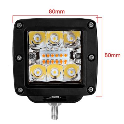 China Flash strobe 12v 3inch smd / dual color led work light pod amber white flash strobe led cube drive light for sale