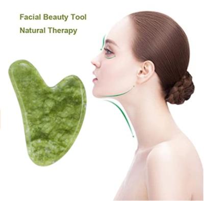 China Portable/Handheld Natural Tools from Amazon 100% Real Jade Gua Sha Stone Green Crystal Therapy Scrapping Facial Massage for sale