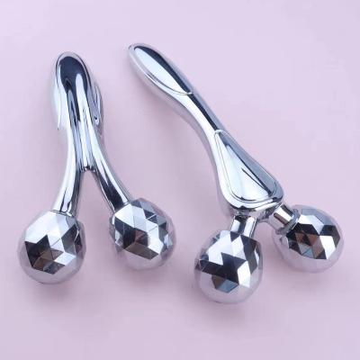 China New Arrival Portable Beauty Massage Tools Stainless Steel V Shape 3D Face Roller For Anti Aging for sale