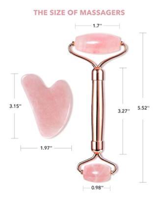 China Private Label Jade Stone Face Facial Massager Machines Rose Quartz Face Massage Jade Roller for sale