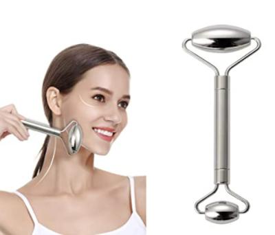 China Face Stainless Steel Face Roller Terahertz Ice Facial Massager For Wrinkles Eye Puffiness Anti Aging for sale