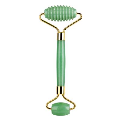 China Amazon face nailed natural jade roller quartz stone green aventurine jade roller for face for sale