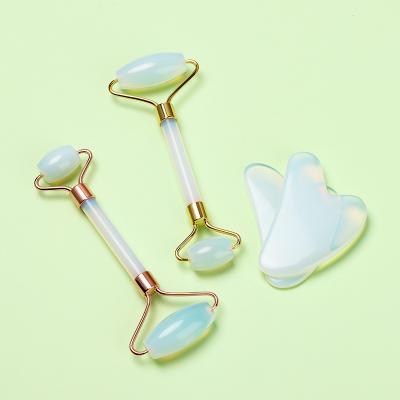 China Anti-puffiness Christmas promotion opals skin care massage facial jade roller for face lift jade roller gua sha set for sale