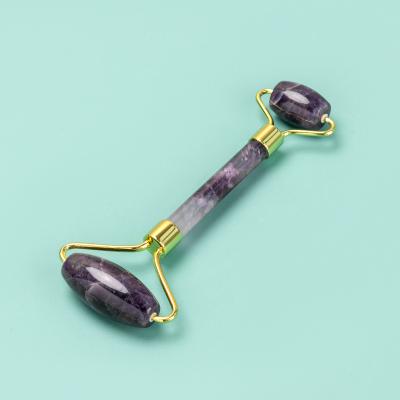 China Amazon Hot Selling Beauty Face Massager Tool Amethyst Healthy Natural Jade Stone Roller Facial Roller for sale