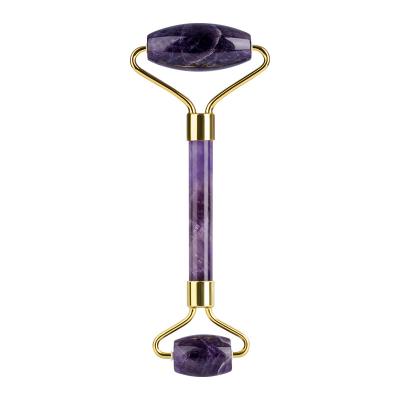 China Amethyst Natural Quartz Face Beauty Tool Jadeite Facial Roller For Anti Aging Face for sale