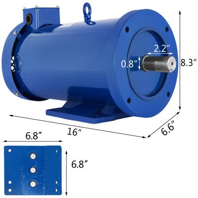 China Hot sale 220V 2KW totally enclosed hangyan high power DC electric motor for sale