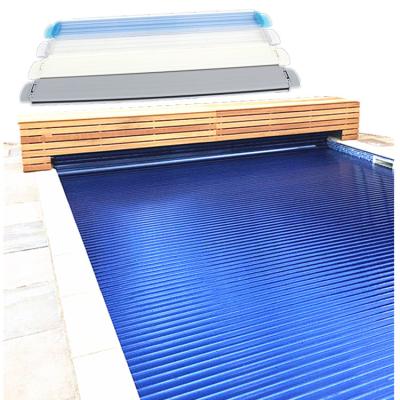 China All above ground swimming pools and inground swimming pools rectangular pool shade automatic cover deck with grass for sale